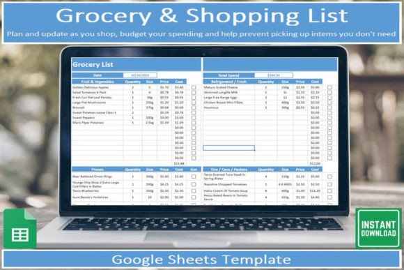 Download Editable Grocery List I Google Sheets - Sheets Collection