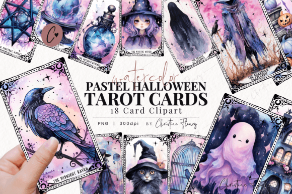 Download Pastel Halloween Tarot Cards Clipart - Premium Resources