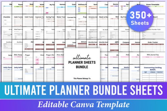 Download Ultimate Planner Sheets Bundle Canva - Sheets Collection