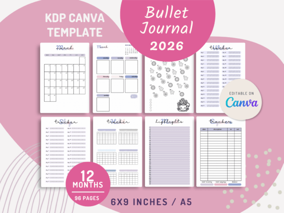 Download CANVA 2026 Bullet Journal Template - Journal template Collection
