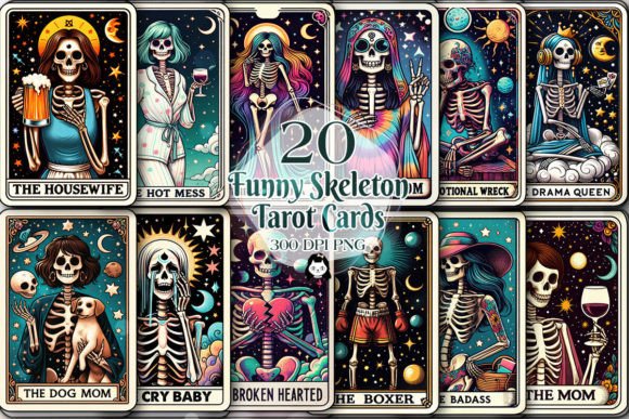 Download Funny Skeleton Tarot Card Sublimation - Premium Resources