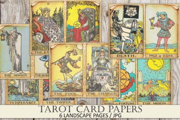 Download Antique Tarot Card Junk Journal Papers - Premium Bundle