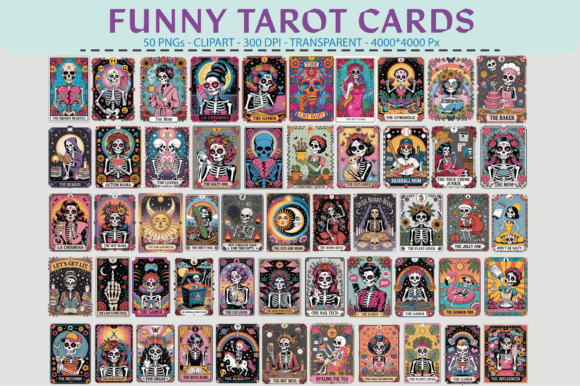 Download Funny Tarot Clipart &ndash; 50 PNG Bundle - Tarot Collection
